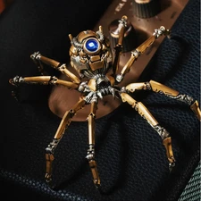 Mechanical Widow Spider Sculpture, Steampunk Kinetic Art, Posable & Collectible