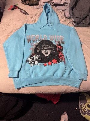 G West Gamma Blue Aqua Black Red Graphic Worldwide Hoodie Sweater Sz Xxl Y2k Nyc