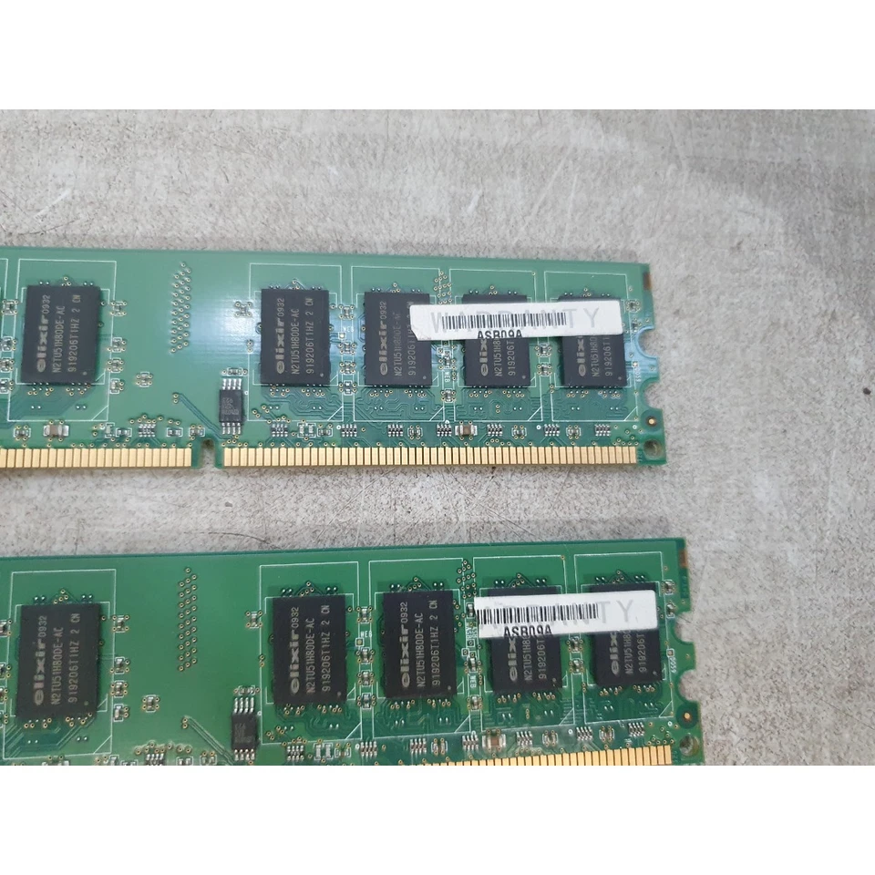 Lot of 2 Elixir M2Y1GH64TU8HD6B-AC Memory Module 1GB 800Mhz DDR2-RAM PC2-6400U - Image 4 of 4