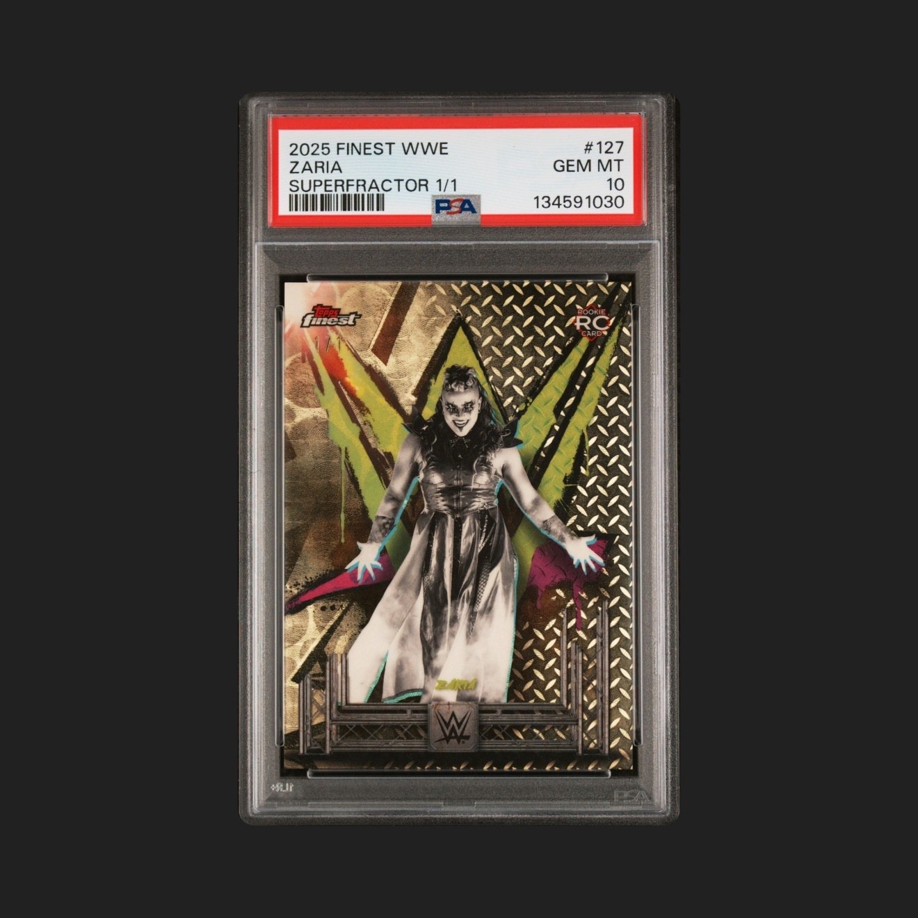 2025 Topps Finest WWE Zaria RC Rookie Superfractor #d 1/1 Graded PSA 10 ...