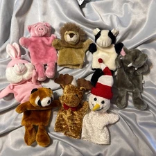 lot of 8 kids hand puppets Mixed Lot Animal & Christmas Cloth Pt1