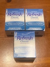 90 Refresh Classic Preservative Free Lubricating Eye Drops. 30 Vials Lot Of 3.