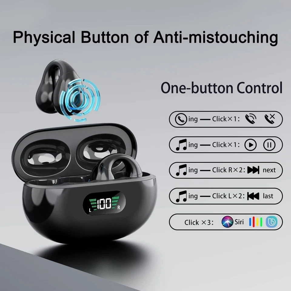 NUOVO TWS Q80 Cuffie senza fili Bluetooth 5.3 Auricolari Touch Control Led - Immagine 2 di 4