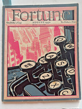 August 1930 Complete Fortune Magazine w/ Typewriter Keys thumbnail