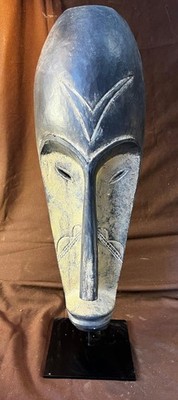 Large Vintage Face Mask Cast Plaster African Tribal Art Style Statue Sculpture
