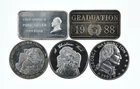 Lot 5 VINTAGE 1 Oz Silver Bars/Rounds Art Bars Collection Poured .999 *453