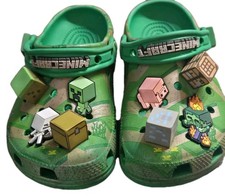 Crocs Minecraft Toddler Slip On Shoes Size J 2 Used
