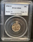 1943-S Mercury Dime PCGS MS65 SILVER
