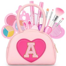 Kids Washable Makeup Kits for Little Girls - 18 Pcs Toddler Non Toxic Real Ma...