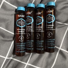 Lot of 4 Hask Argan Oil Repairing Hair Oil Keratin Smoothing Oil 5/8 oz NEW