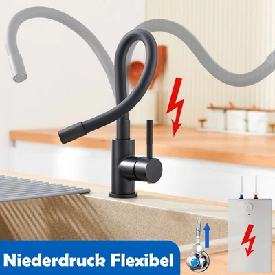 AURALUM MAX Niederdruck Flexibel Küchenarmatur 360° Wasserhahn Einhand Spültischarmatur
