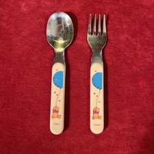 VINTAGE DISNEY WINNIE THE POOH CHILD S SPOON/FORK SET Stainless Steel Taiwan