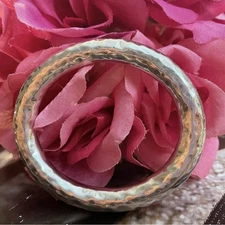 Silpada Oval Sterling Silver Thick Hammered Bangle Bracelet - B1117