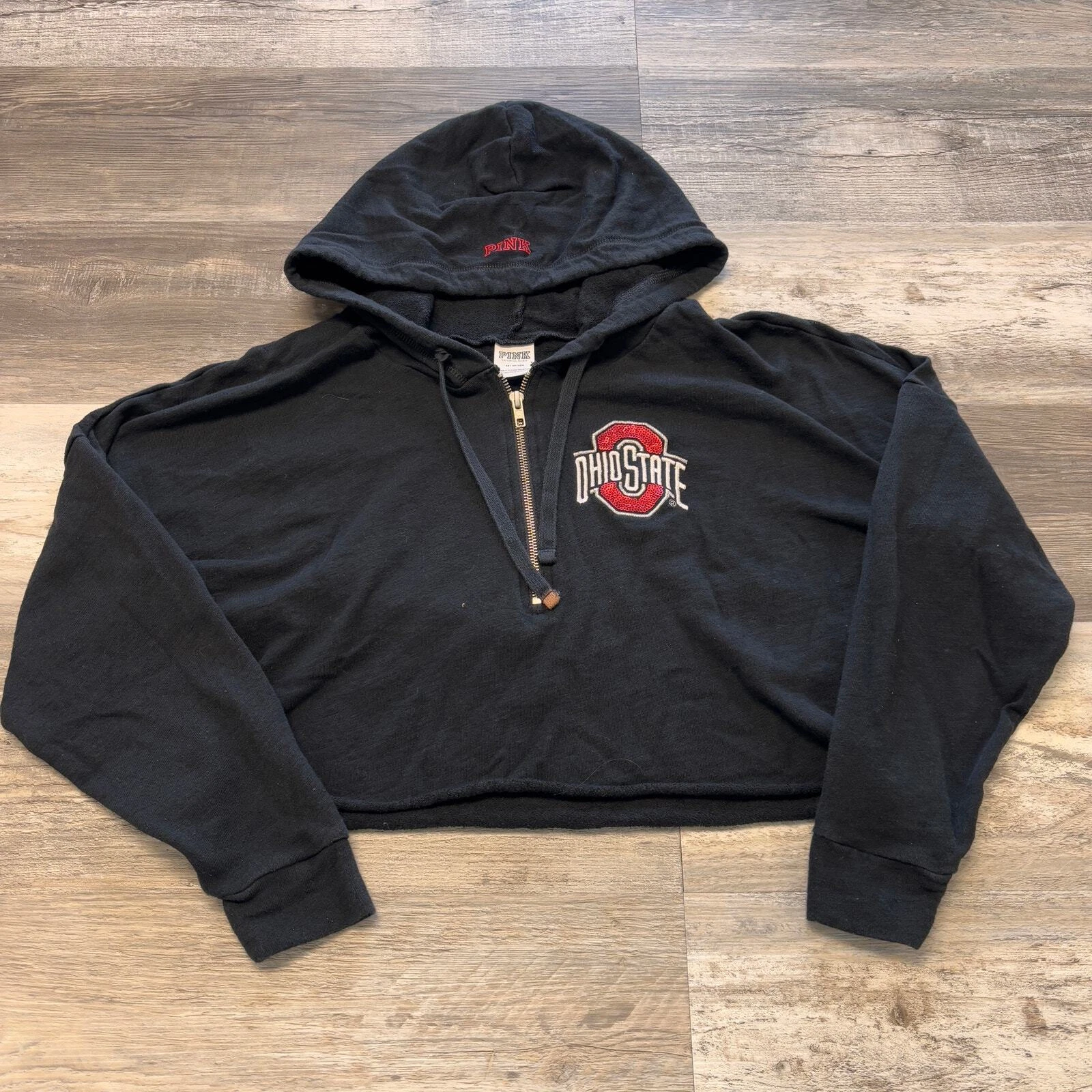 victoria-secret-vs ohio state buckeyes cropped zip hoodie