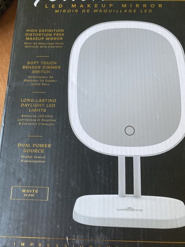 Impressions Vanity White Touch Highlight LED Makeup Mirror, Lighted NEW - Picture 5 of 5