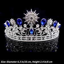 Tiara Cristallo Strass Sposa Corona Festa Cena Principessa Damigella Fascia