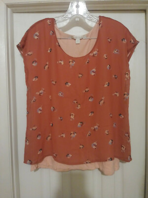 Lauren Conrad Women's Multi-Color Polyester & Rayon Floral Sleeveless Top Size M