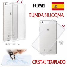 Funda de Silicona Cristal Templado Huawei P8 Lite Carcasa Transparente movil