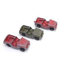 Tootsie Toy Jeep Car Lot Of 3 Diecast Metal Vintage Collectors Chicago Usa