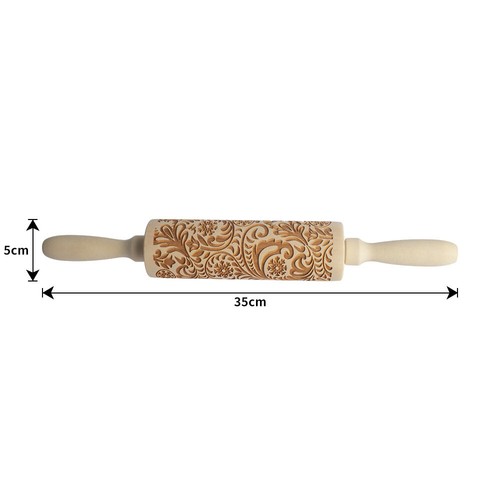 2023 Flower Rolling Pin Wooden Laser Cut Unique Design Cookies Embossed &H - Picture 6 of 12