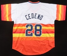 Cesar Cedeno Signed Houston Astros Jersey (Tri-Star) 4xAll Star Center Fielder