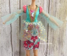 Ever After High Doll Ashlynn Ella 1st Chapter Aqua Pink Floral Dress