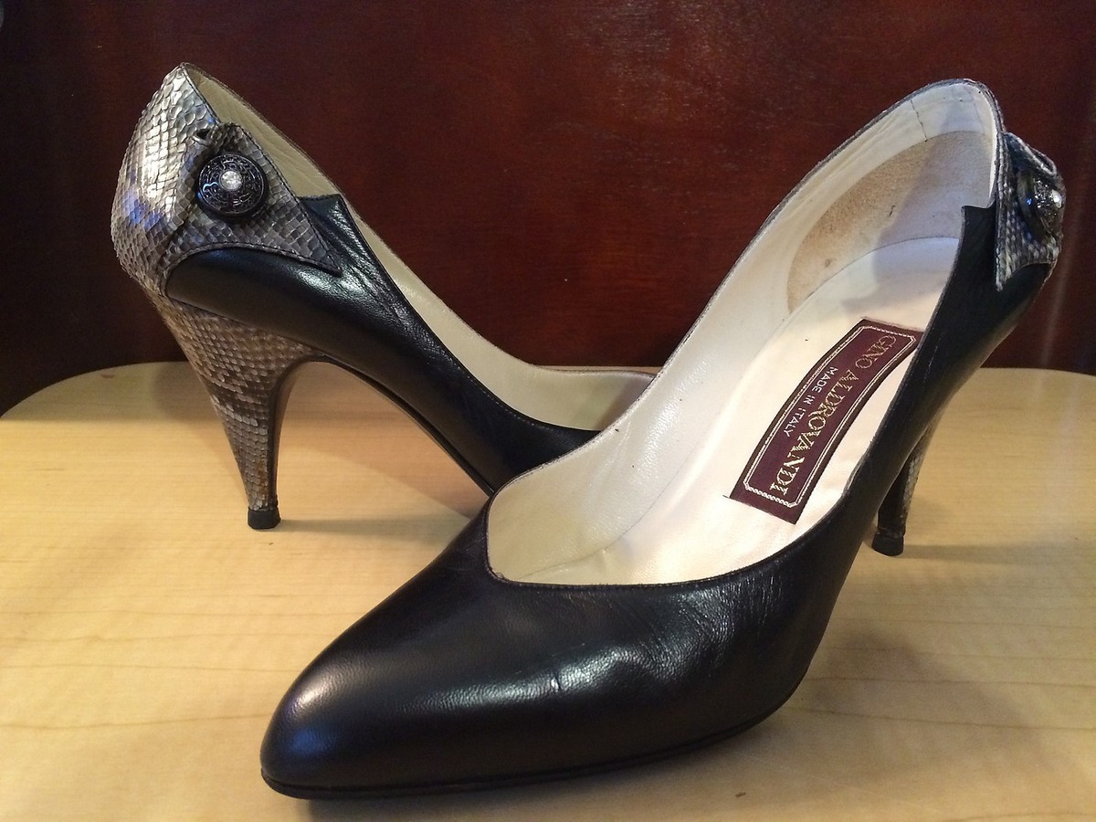 Womens Vintage Gino Aldrovandi Snakeskin Pumps Heels Shoes