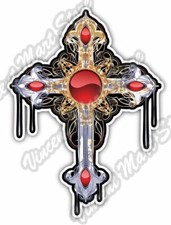 Gothic Cross Mysterious Victorian Gift Car Bumper Vinyl Sticker Decal 4"X5"