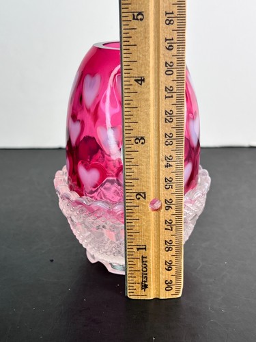 Fenton Cranberry Optik Herz Fee Lampe 2 Stück - 4905 CR - Bild 9 von 10