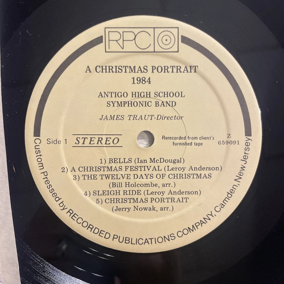 Antigo High School 1984 Camden NJ A Christmas Portrait LP RPC Private Press - Image 3 of 4