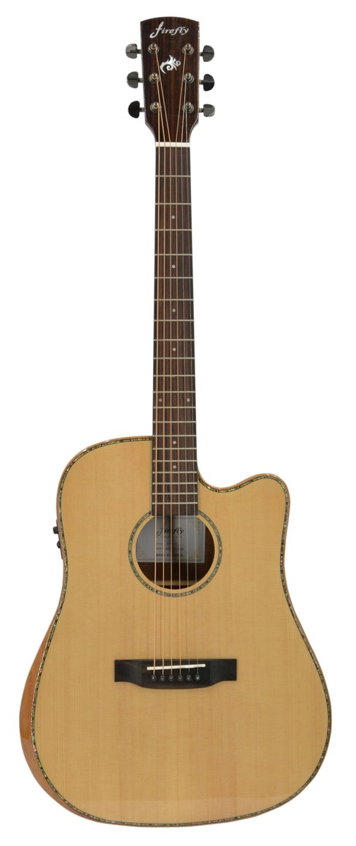 Firefly GT01-E Thinline Acoustic Guitar Solid Top Spruce Mahogany 