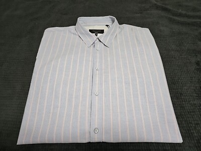 Rag & Bone NEW Fit 2 Engineered Oxford Light Blue Striped Button-up L/S Shirt 2X