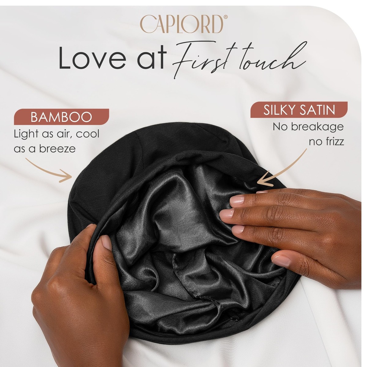 CAPLORD Silk Satin Bonnet Hair Cover Sleep Cap for Sleeping  display picture 1