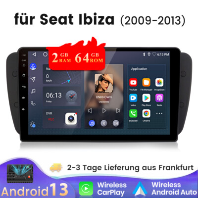 64GB Für Seat Ibiza IV 6J 2009-2013 Android 13 Carplay Autoradio GPS Navi RDS BT