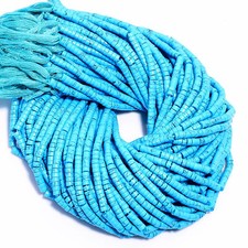 Sleeping Beauty Turquoise Heishi Shape Smooth Beads 4X2.5 mm Strand 12.5" EB646