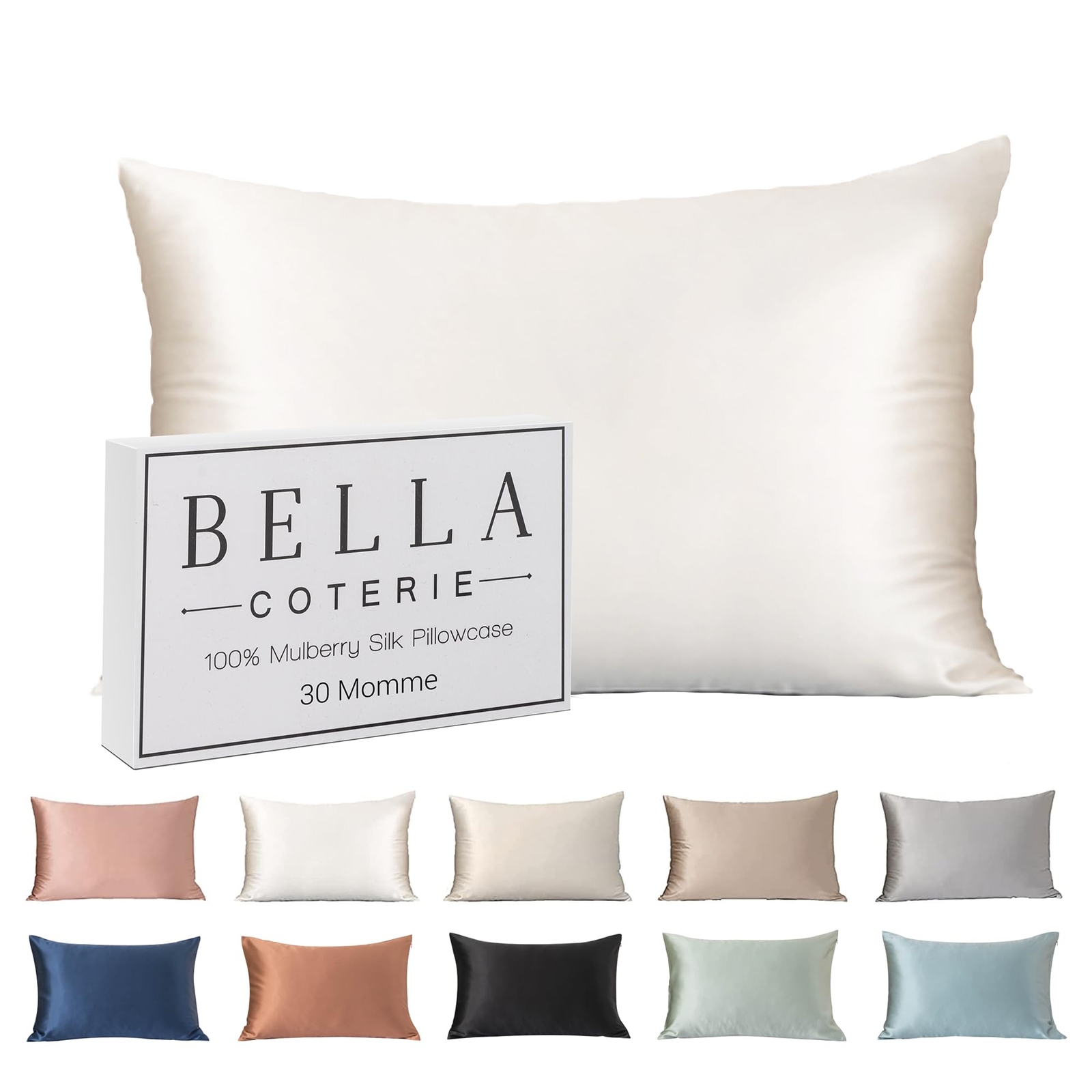 Bella Coterie Luxury Silk Pillowcase for Hair and Skin | 30 Momme | 100% Pure...