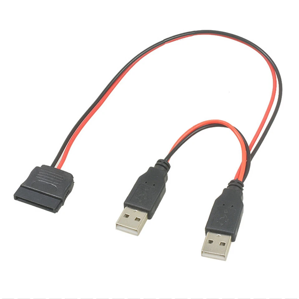 D59 USB Stecker zu USB SATA 15pin Stromkabel Adapter Festplatte Kabel für PC SSD - Bild 3 von 4