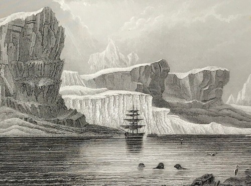 Canada Arctic Glazier Melville Bay orginal print 1835 for Meyer's Universum - Picture 3 of 4
