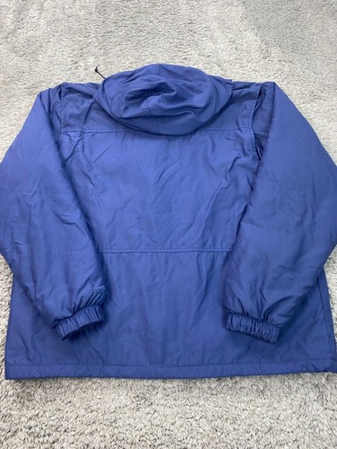 White Sierra Jacket Mens XL Blue Fleece Lined Hooded Windbreaker Ski Coat Vtg - Picture 2 of 8