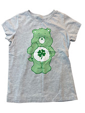 Girl's short sleeve Care Bears gray tee shirt size large