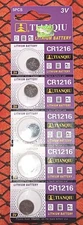 5 Pieces Lithium batteries by Tianqiu/CR 1216 3 Volt..Exp 2028 Free Shipping!