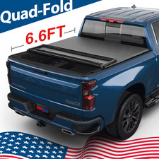 Soft Quad-fold Bed Cover Tonneau Cover For 2007-13 Silverado 1500 2500 Hd 6.5ft