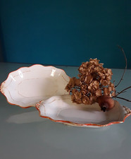 "RICHARD GINORI" " SCR" 2 piatti antichi, porcellana bianca, 15 cm. x 22,5 cm.