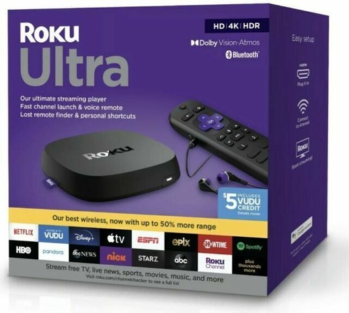 Roku Ultra 4800R 4K Streaming Media Player - Black