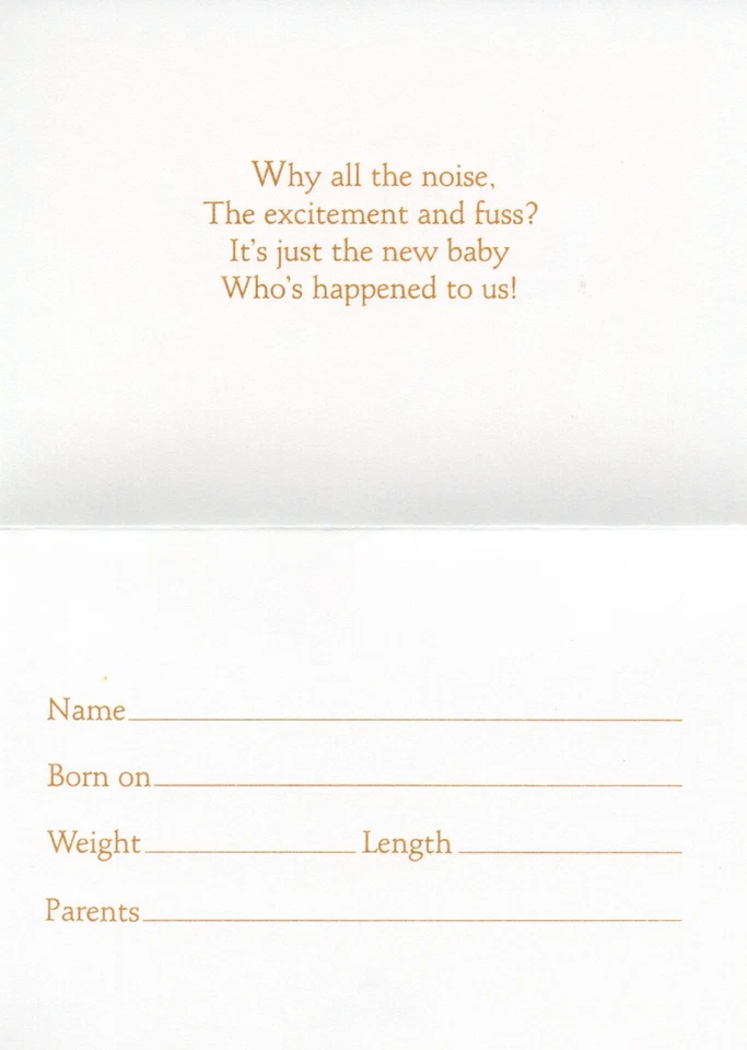 LOT OF 10 HALLMARK NEW BABY Announcements + Envelopes, Yellow Cute Chick Rainbow - Image 2 of 4