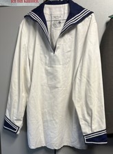 Original Bundeswehr Marine Bordhemd, Matrosenhemd, Langarm, weiß mit Kragen