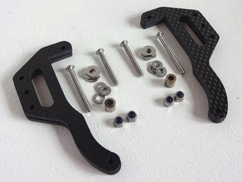 UKMonsters Tamiya Clodbuster Carbon Fibre V2 Upper Top Link Mounts (Clod) - Picture 2 of 7