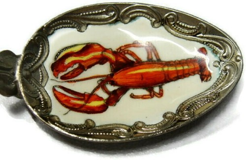Cuchara coleccionable de recuerdos plateada langosta Nueva Escocia Checoslovaquia de colección - Imagen 2 de 9
