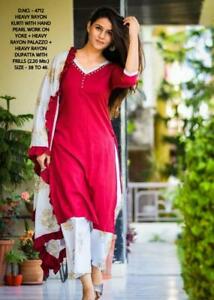 Indian Women Kurta Kurti Palazzo Dupatta Dress Set Ethnic Designer Salwar Kameez 