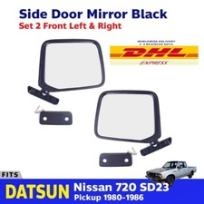 Side Door Mirror Black Pair For 1980-1986 Nissan Datsun 720 SD23 Pickup